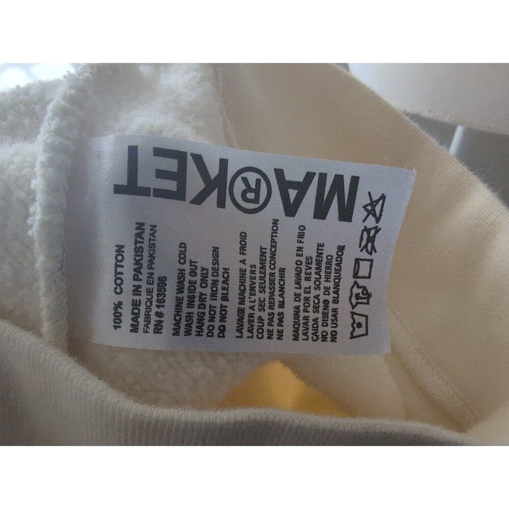 MARKET Collegiate Logo Pullover Light Yellow Streetwear L - Picture 6 of 6